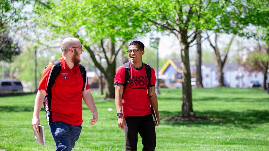 Students on their way to class